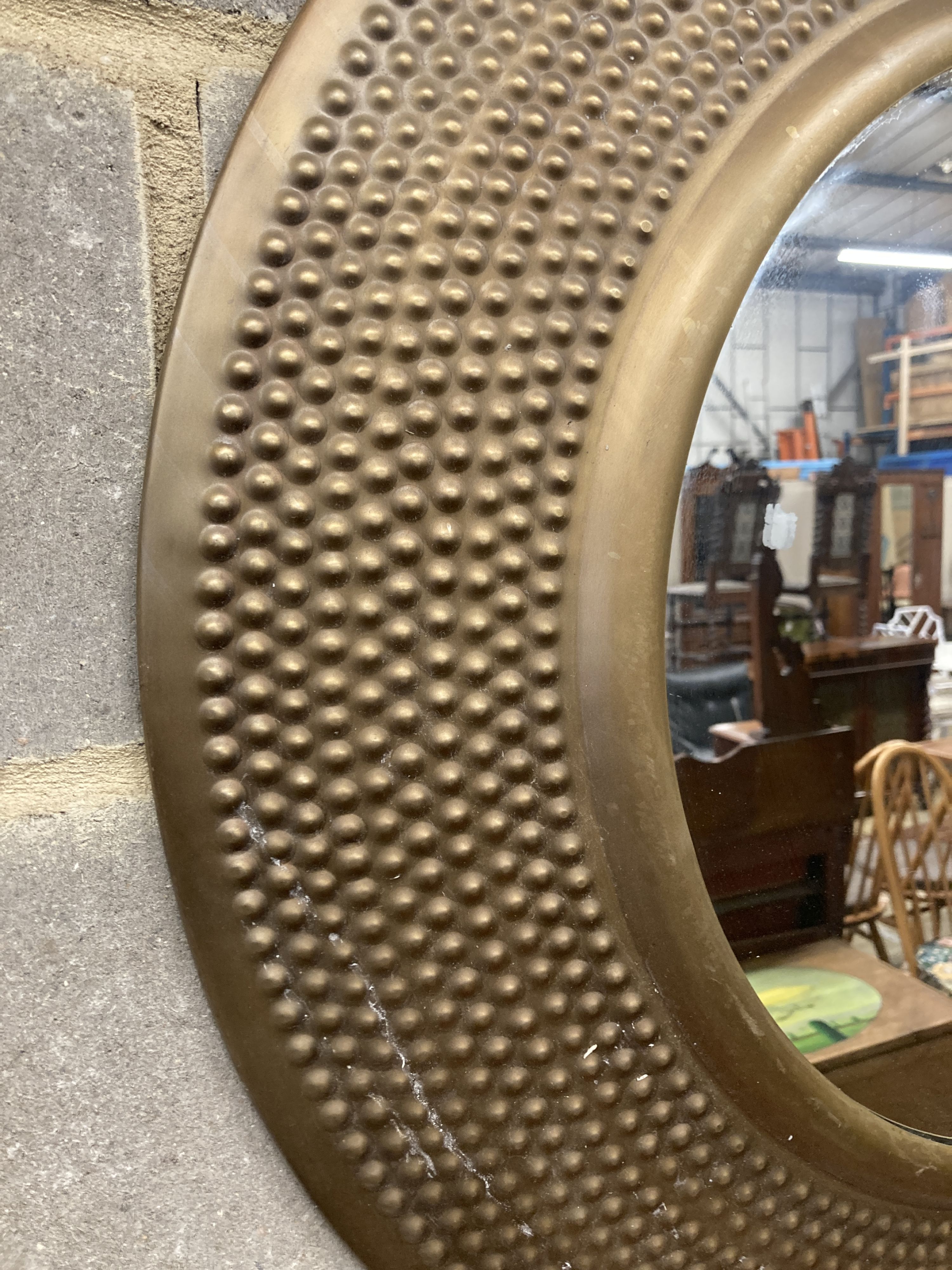 A modern contemporary circular wall mirror, diameter 80cm
